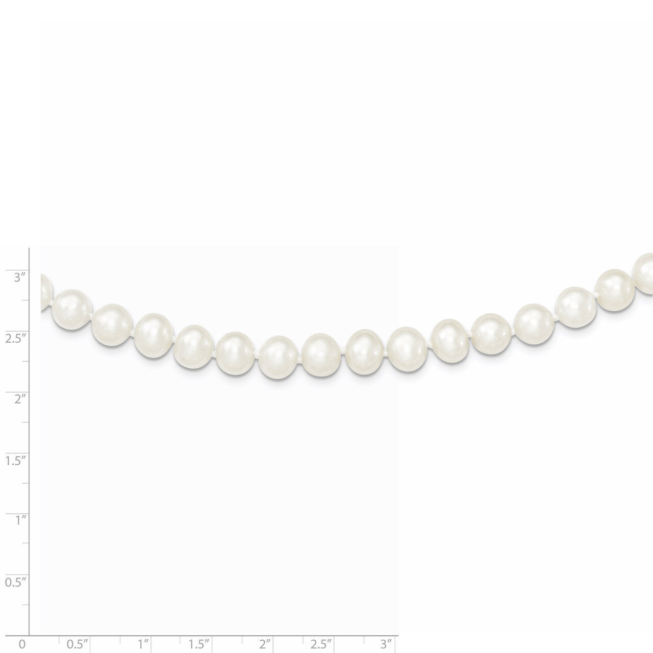 8-9mm White Cultured Pearl Necklace Sterling Silver QH4728-18, MPN: QH4728-18, 883957496702