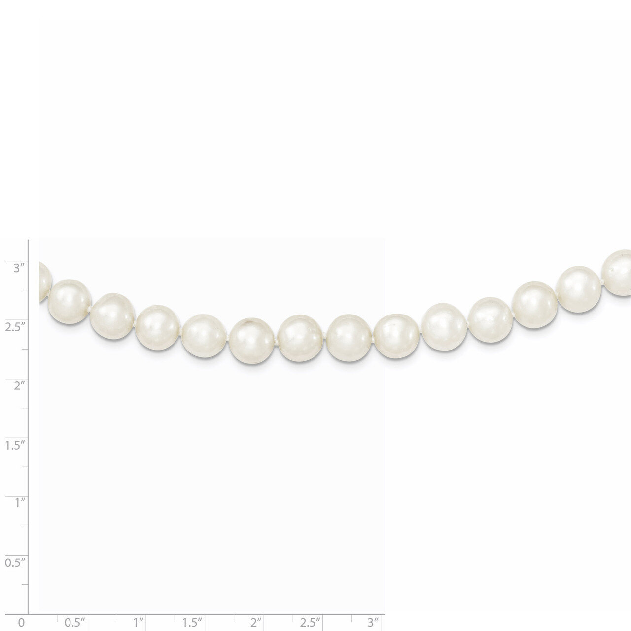 9-10mm White Cultured Pearl Necklace Sterling Silver QH4729-24