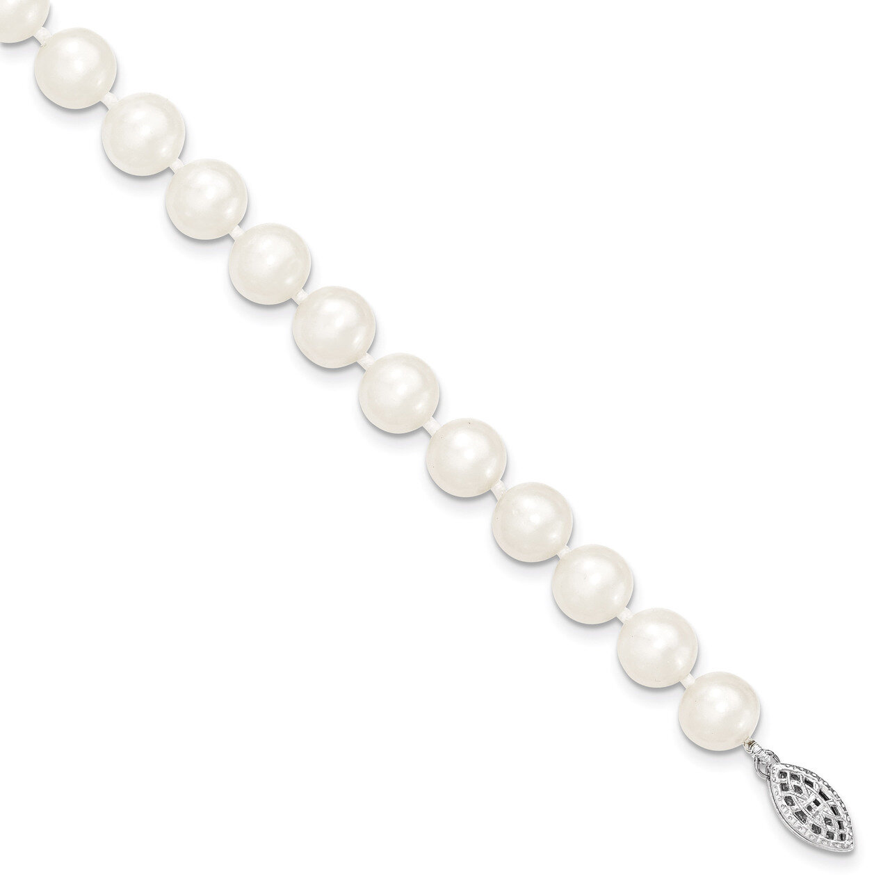 9-10mm White Cultured Pearl Bracelet Sterling Silver QH4729-7.25, MPN: QH4729-7.25, 883957567716