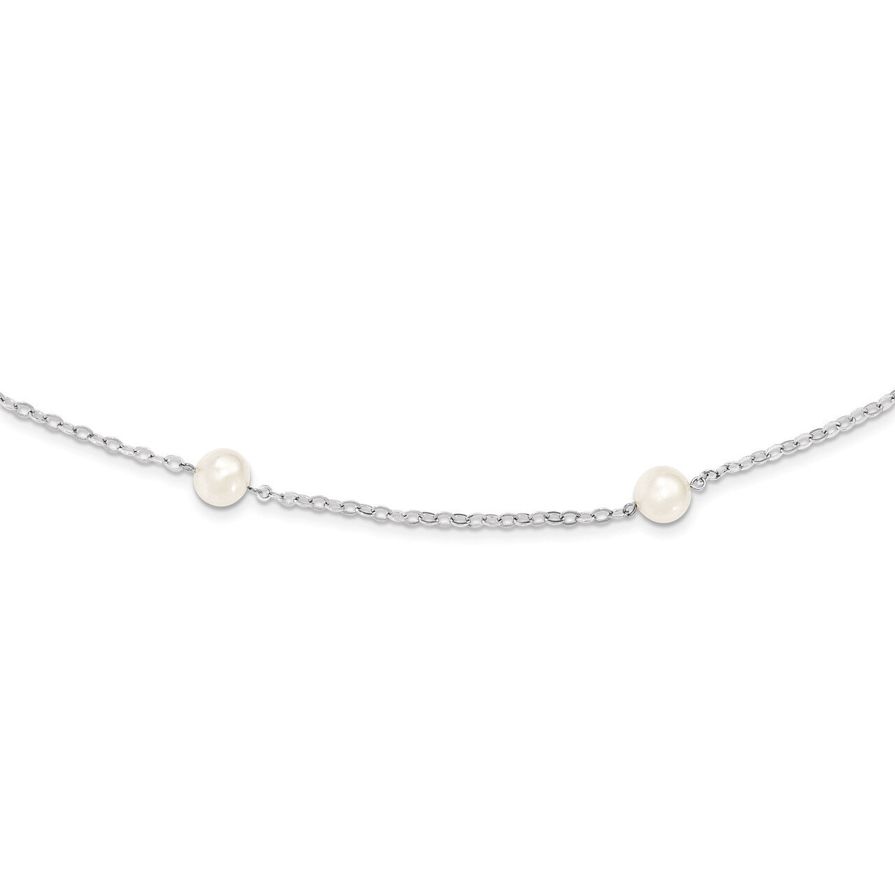 7-8mm White Cultured Pearl with 2 Inch Extender Necklace Sterling Silver QH4746-17, MPN: QH4746-17,…