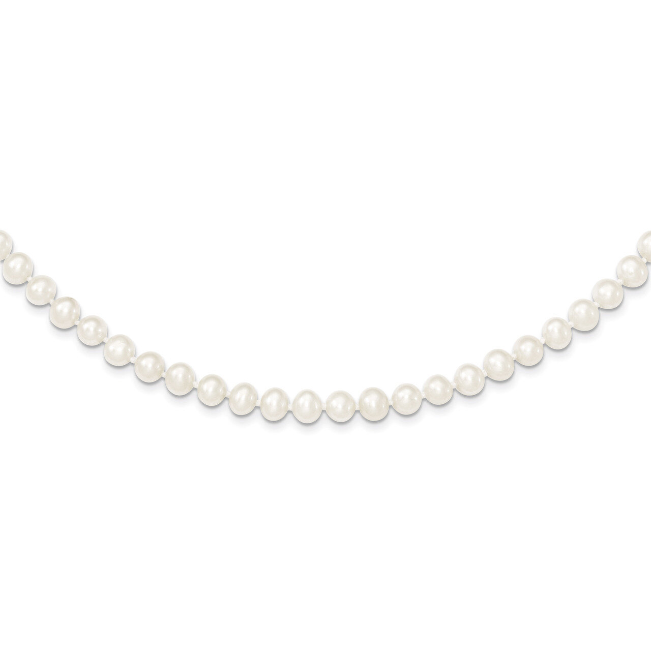 5-6mm White Cultured Pearl Necklace Sterling Silver QH4769-16