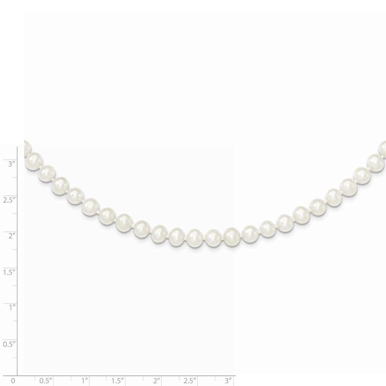 5-6mm White Cultured Pearl Necklace Sterling Silver QH4769-18