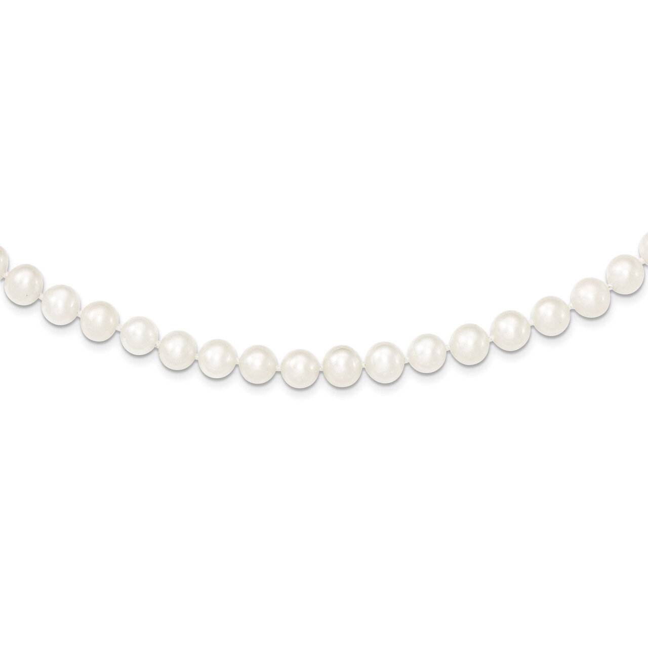 7-8mm White Cultured Pearl Necklace Sterling Silver QH4778-24, MPN: QH4778-24, 883957461113