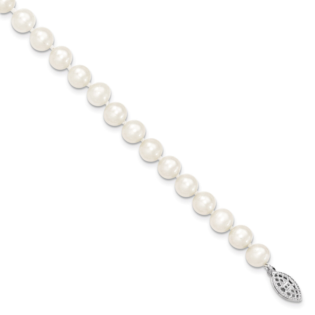 7-8mm White Cultured Pearl Bracelet Sterling Silver QH4778-7.25, MPN: QH4778-7.25, 883957480664