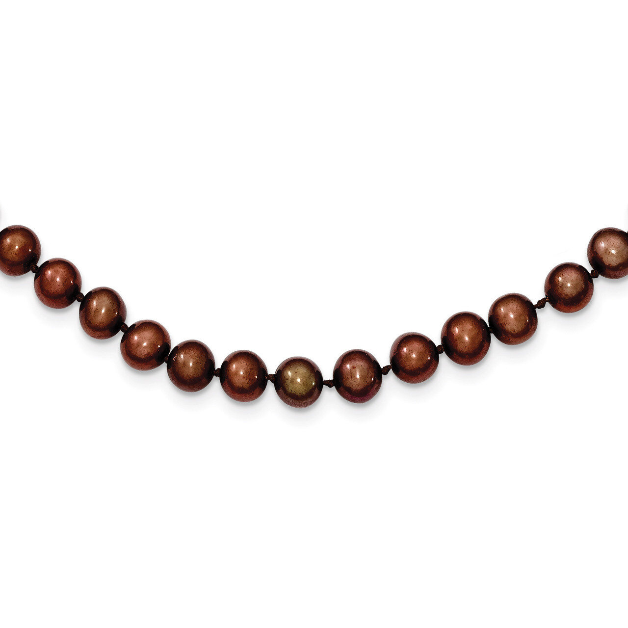 6-7mm Brown Cultured Pearl Necklace Sterling Silver QH4817-16
