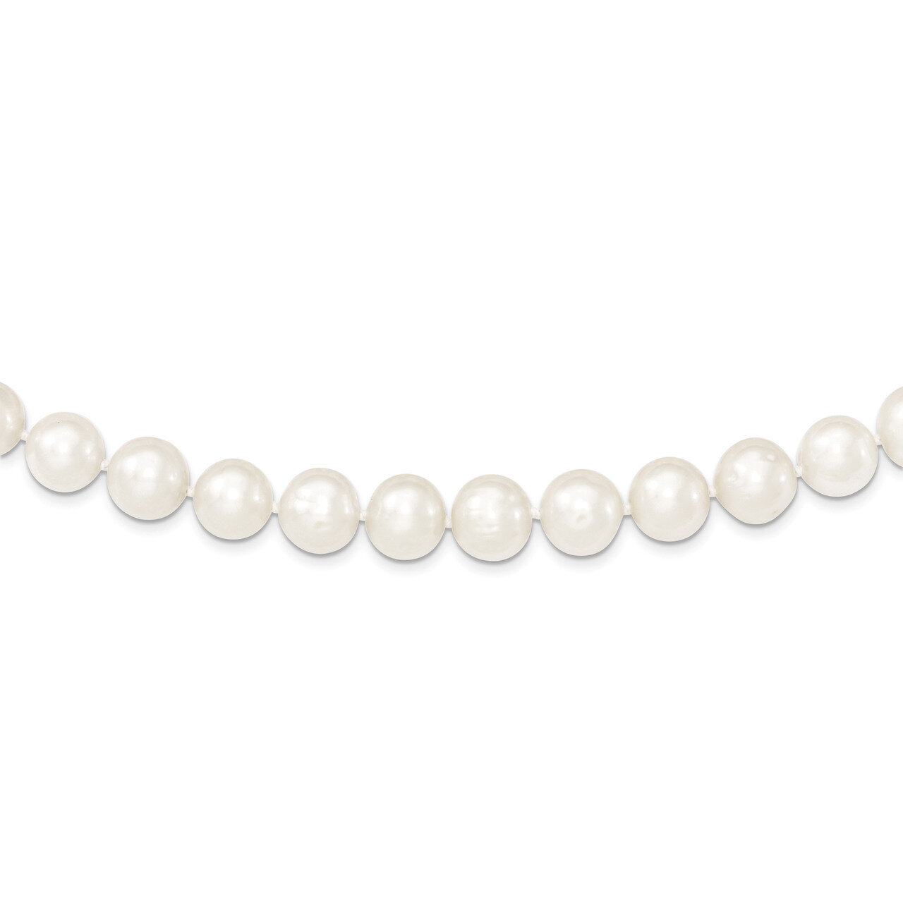 10-11mm White Cultured Pearl Necklace Sterling Silver QH4828-16