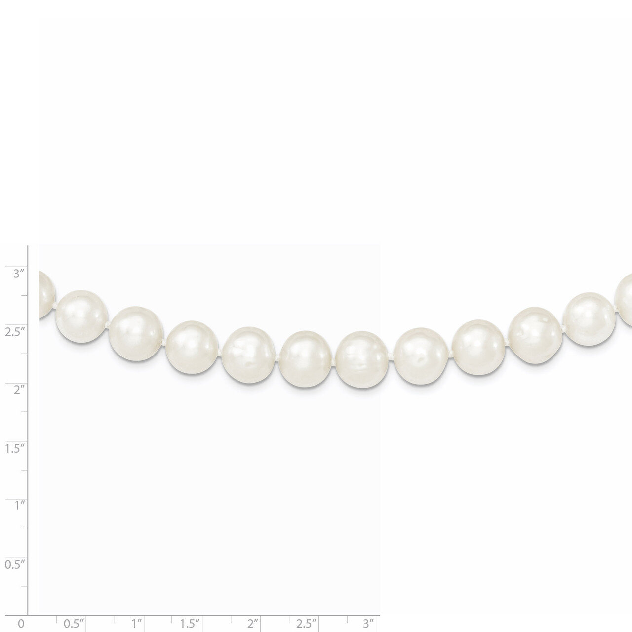 10-11mm White Cultured Pearl Necklace Sterling Silver QH4828-18