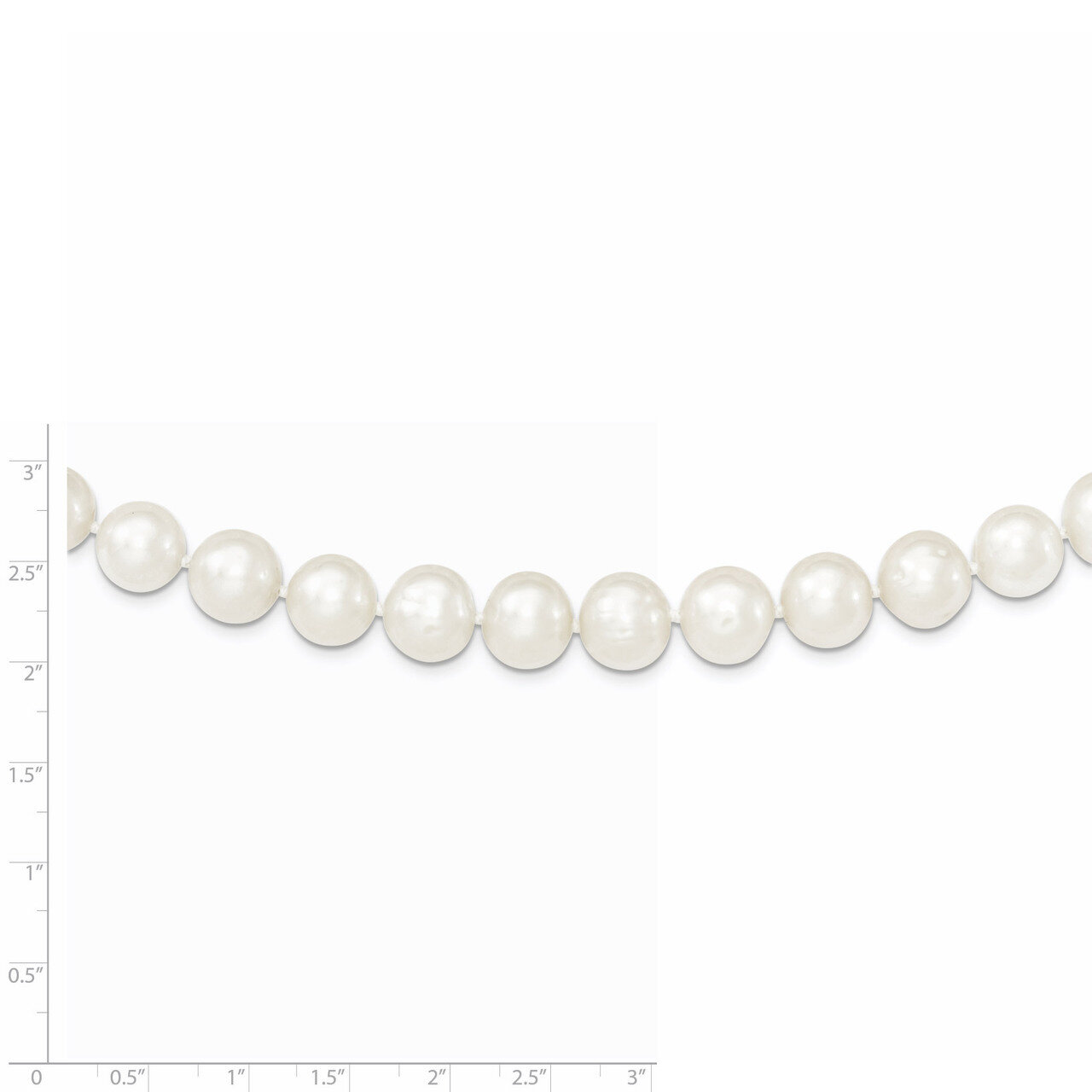10-11mm White Cultured Pearl Necklace Sterling Silver QH4828-20, MPN: QH4828-20, 883957461144