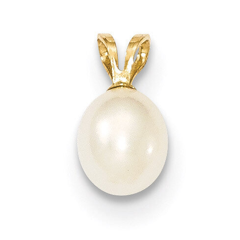 6-7mm Rice Cultured Rice Pearl Pendant 14k Gold XF378