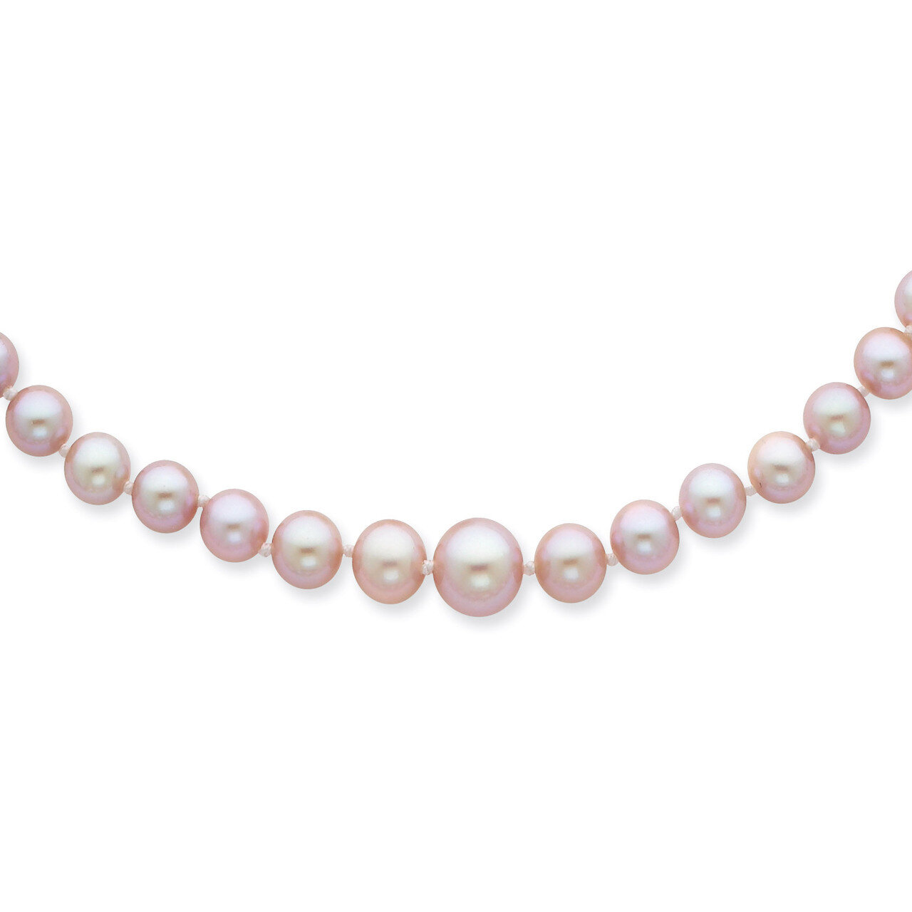 4-8mm Graduated Purple Cultured Pearl Necklace 14k Gold XF388-18, MPN: XF388-18, 883957414874