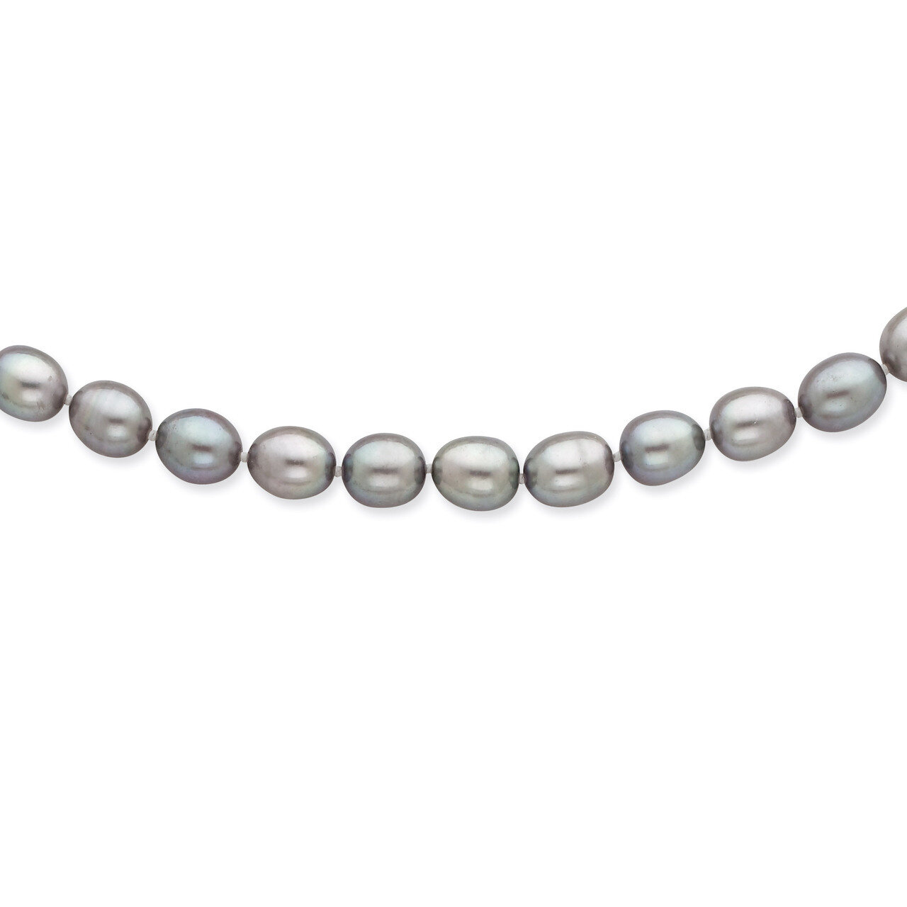 8-9mm Grey Cultured Pearl Necklace 14k White Gold XF415-16