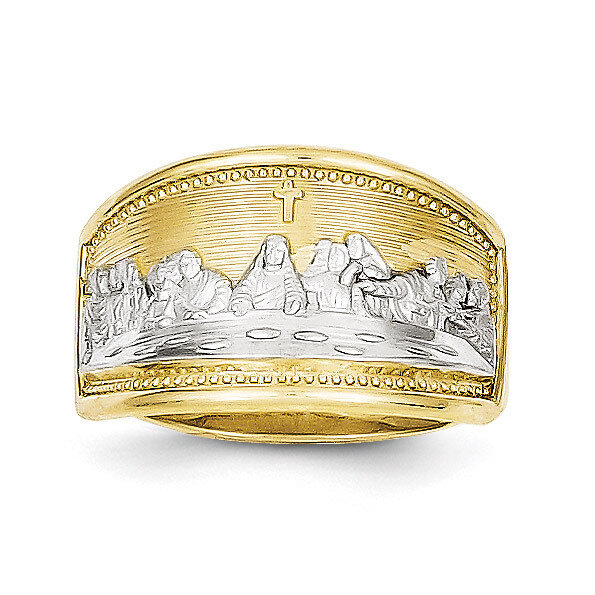 Ladies Last Supper Ring 10k Gold & Rhodium 10C1292