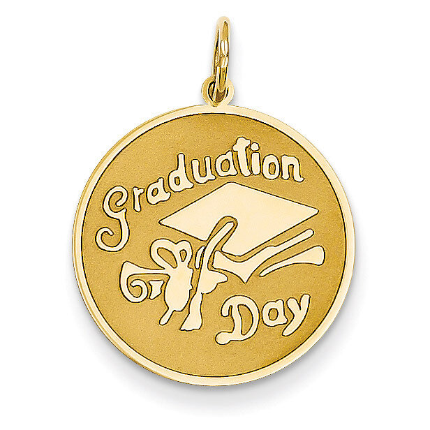 Graduation Day Disc Charm 14k Gold A1076