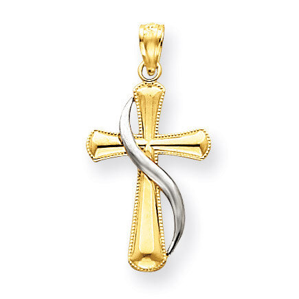Polished Cross Pendant 14k Two-tone Gold C3816, MPN: C3816, 886774617633