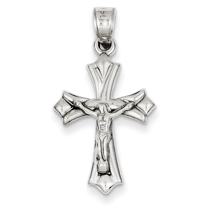 Reversible Crucifix /Cross Pendant 14k White Gold D3251