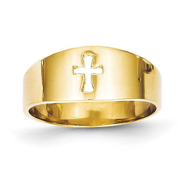 Cut-out Cross Ring 14k Gold Polished D973