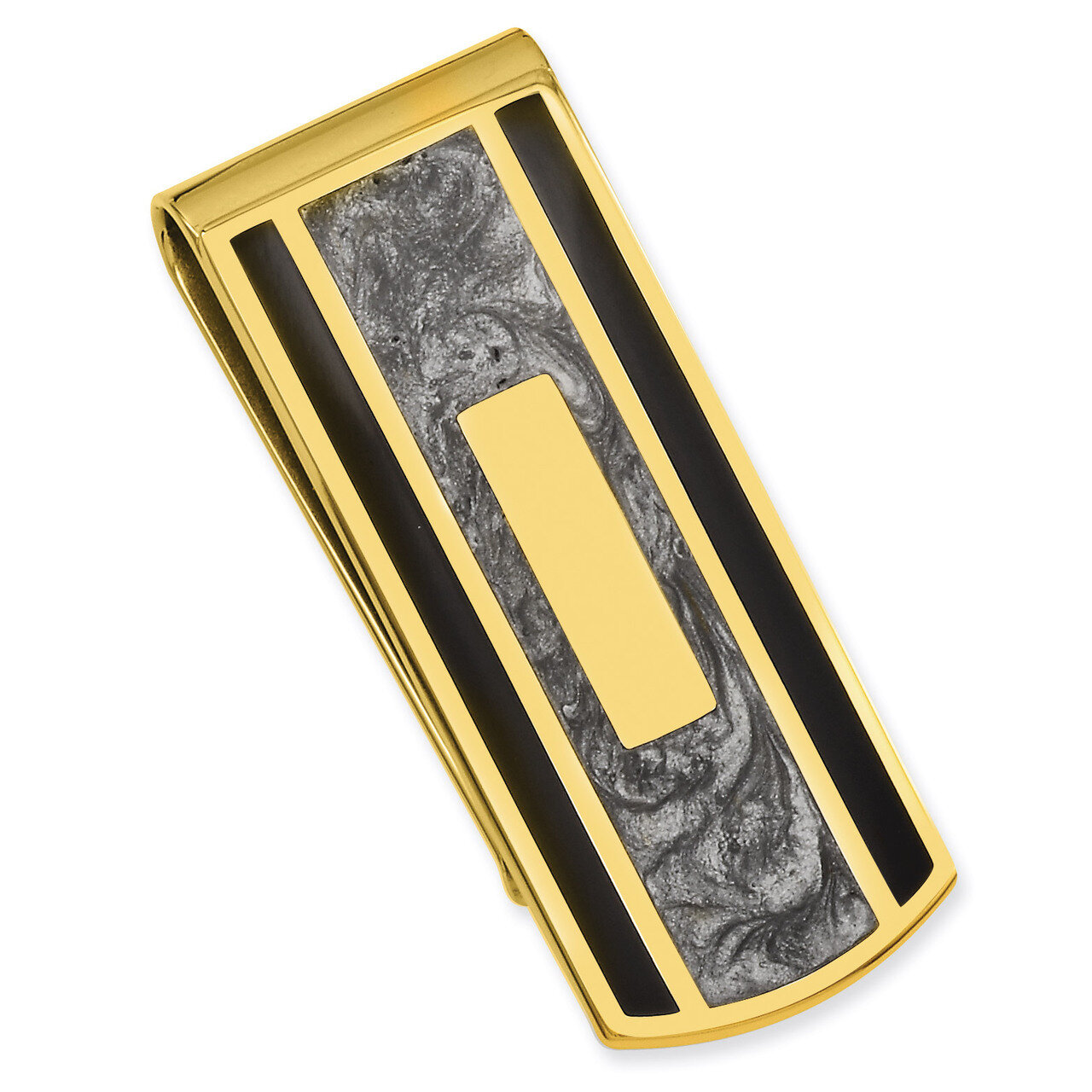 Black & Grey Colored Money Clip Gold-plated GL8754