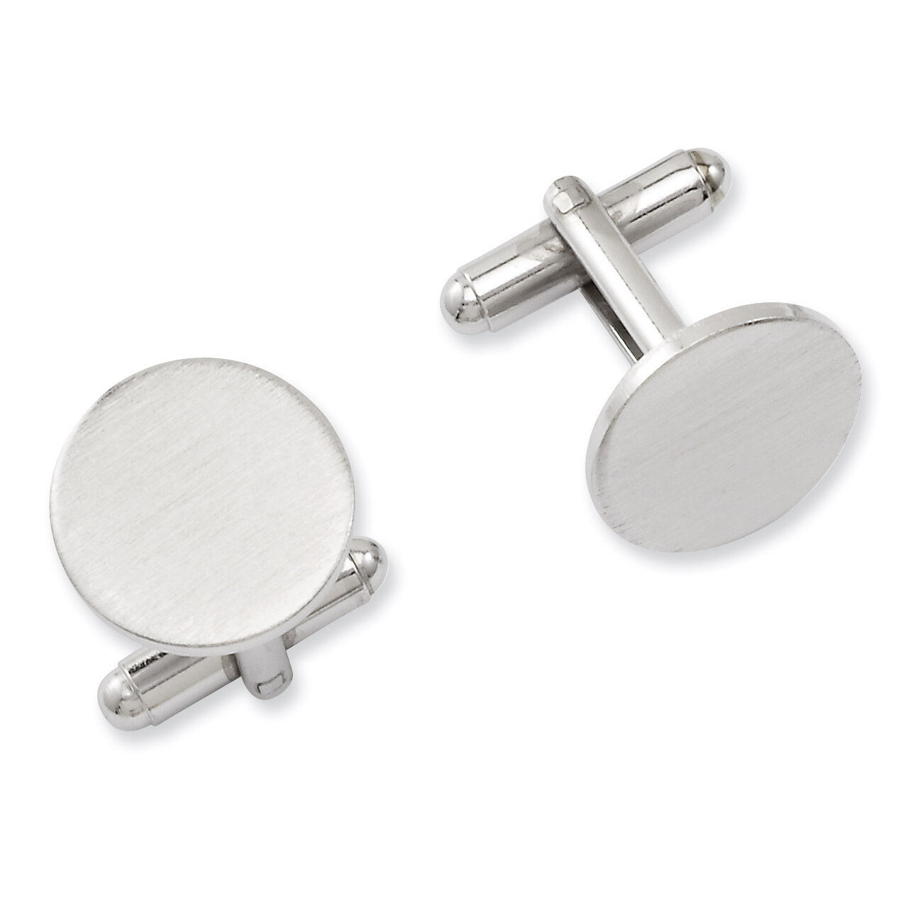 Round Satin Cufflinks Rhodium-plated GP3787, MPN: GP3787,