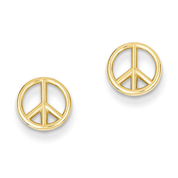 Peace Symbol Post Earrings 14k Gold Polished K4516, MPN: K4516, 637218143016