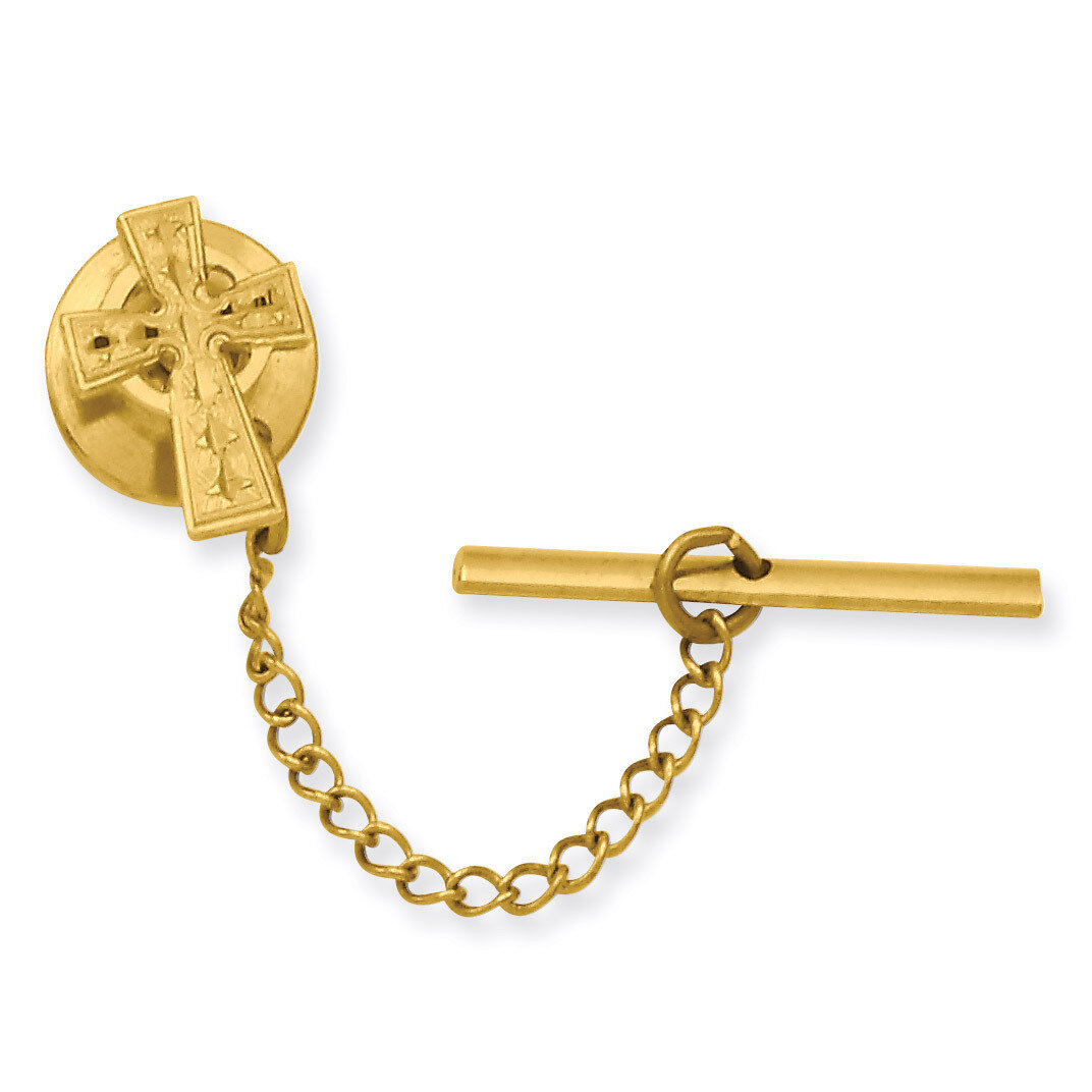 Celtic Cross Tie Tack Gold-plated KW568