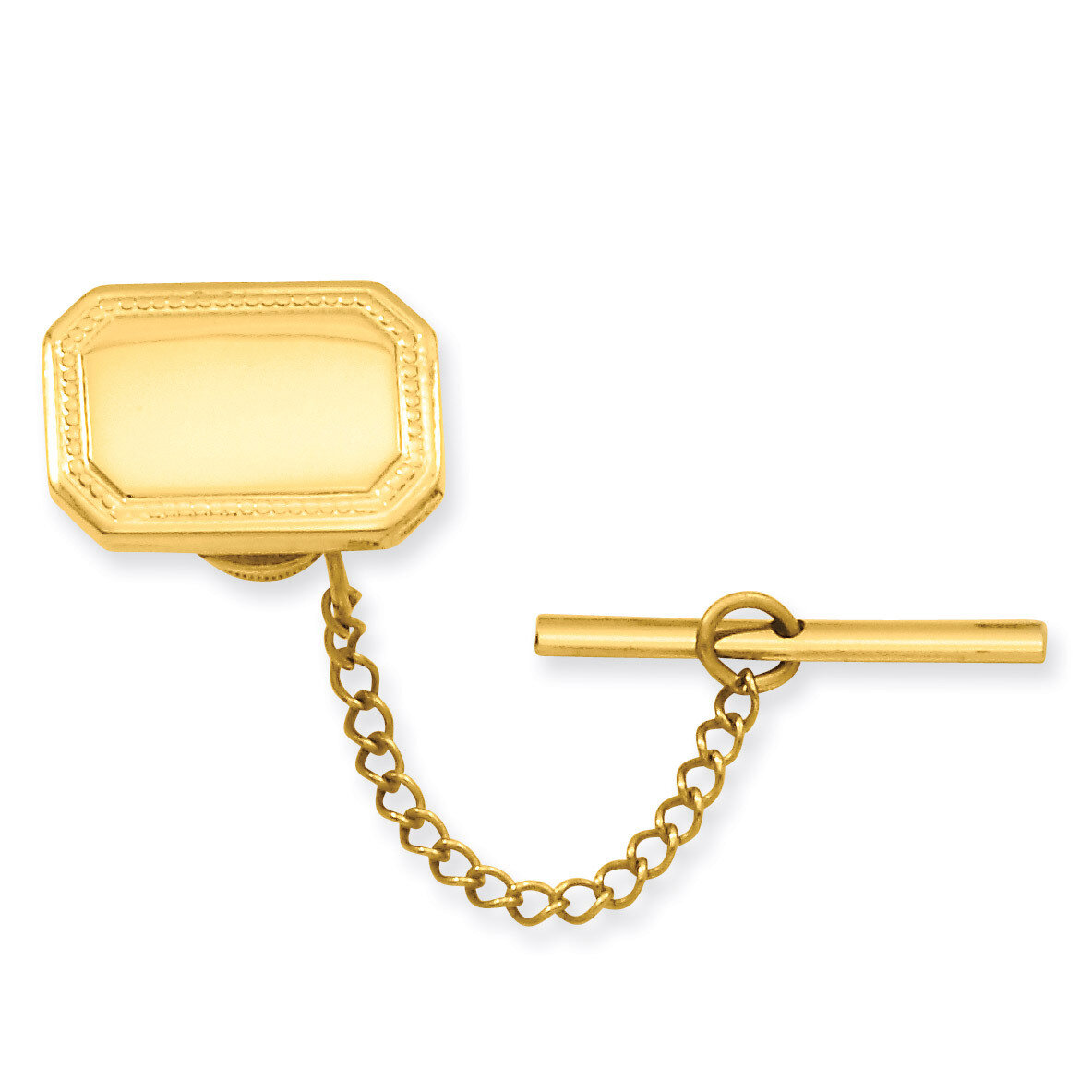 Polished Rectangle Tie Tack Gold-plated KW596