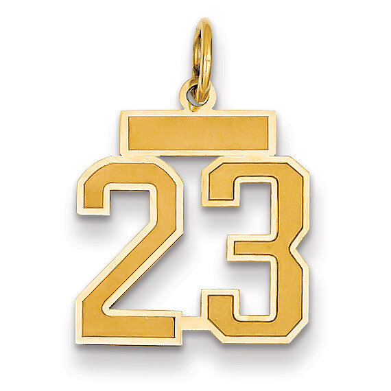 Small Satin Number 23 Charm 14k Gold LSS23, MPN: LSS23, 883957069005