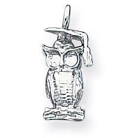 Graduation Owl Charm Sterling Silver QC173