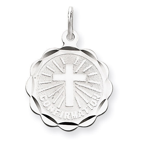 Confirmation Disc Charm Sterling Silver QC2388