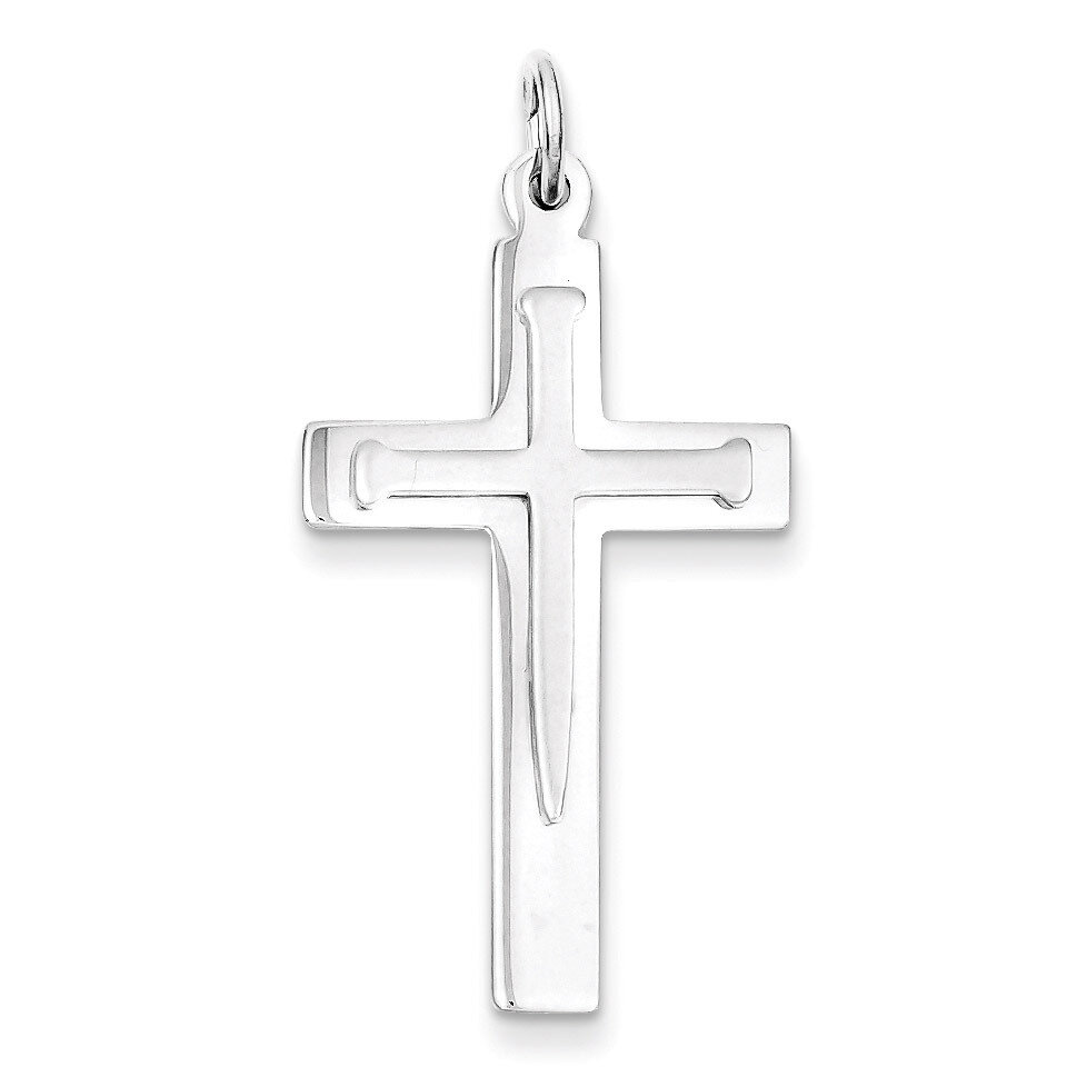 Satin &amp; Polished Cross Pendant Sterling Silver QC3225, MPN: QC3225, 886774107349