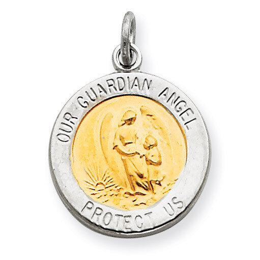 Vermeil Guardian Angel Medal Sterling Silver QC3624, MPN: QC3624, 886774108643