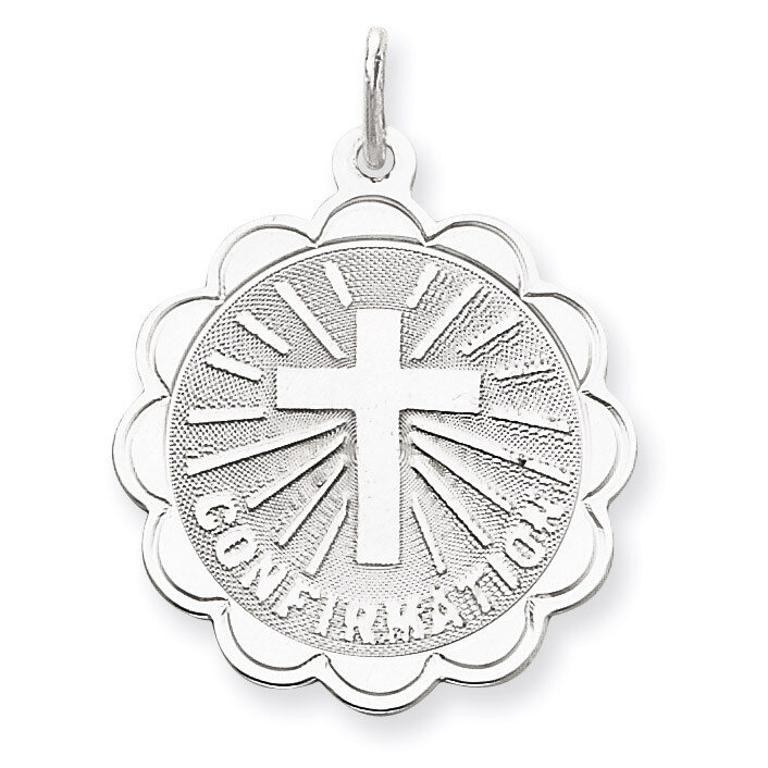 Confirmation Disc Charm Sterling Silver QC371