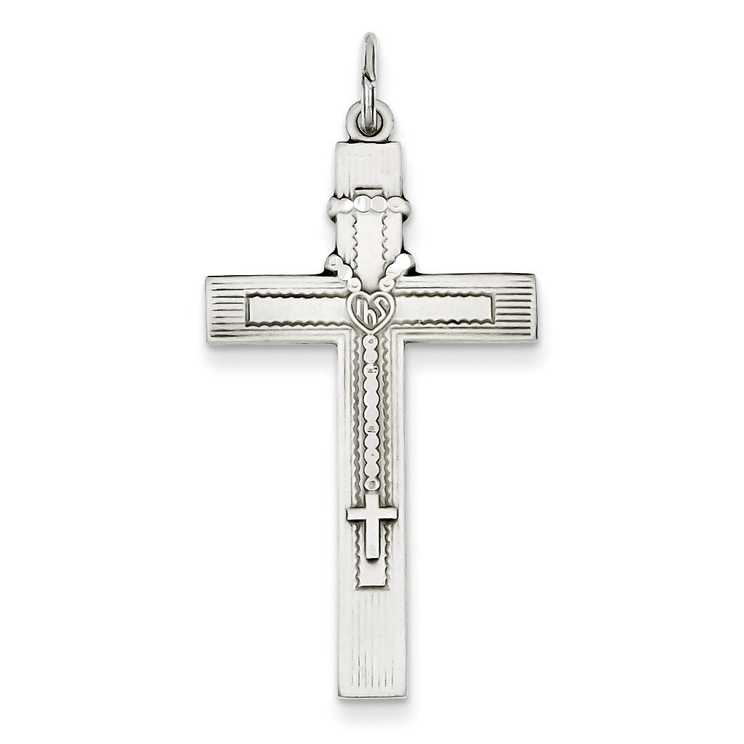 Rosary Cross Pendant Sterling Silver Antiqued QC5856, MPN: QC5856, 886774111742