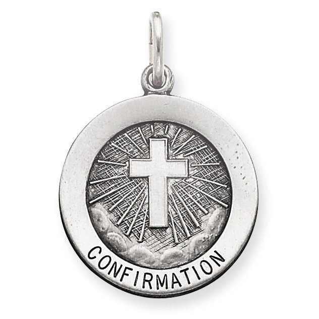 Confirmation Medal Sterling Silver Antiqued QC5904