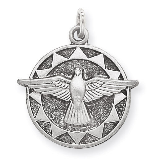 Holy Spirit Medal Sterling Silver Antiqued QC5906
