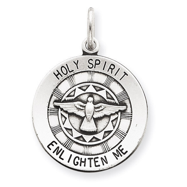 Holy Spirit Medal Sterling Silver Antiqued QC5907