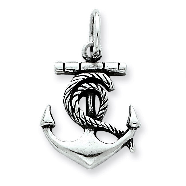 Anchor Charm Sterling Silver Antiqued QC6334