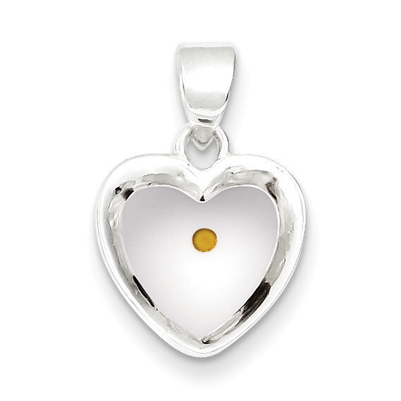 Enameled with Mustard Seed Heart Pendant Sterling Silver QC6698