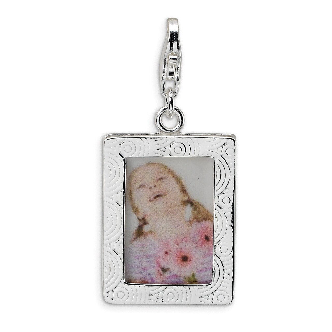 Picture Frame with Lobster Clasp Charm Sterling Silver Polished QCC165, MPN: QCC165, 883957331225