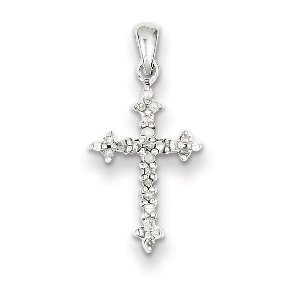 Diamond Cross Pendant Sterling Silver Rhodium-plated QDX162, MPN: QDX162, 883957575292