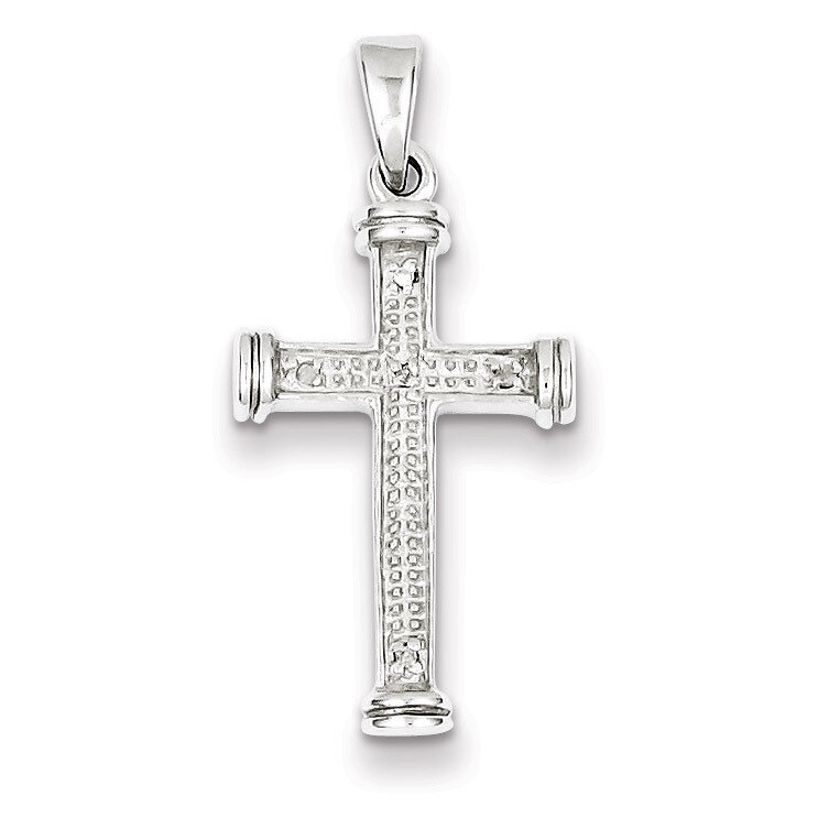 Diamond Cross Pendant Sterling Silver Rhodium-plated QDX165, MPN: QDX165, 883957536699