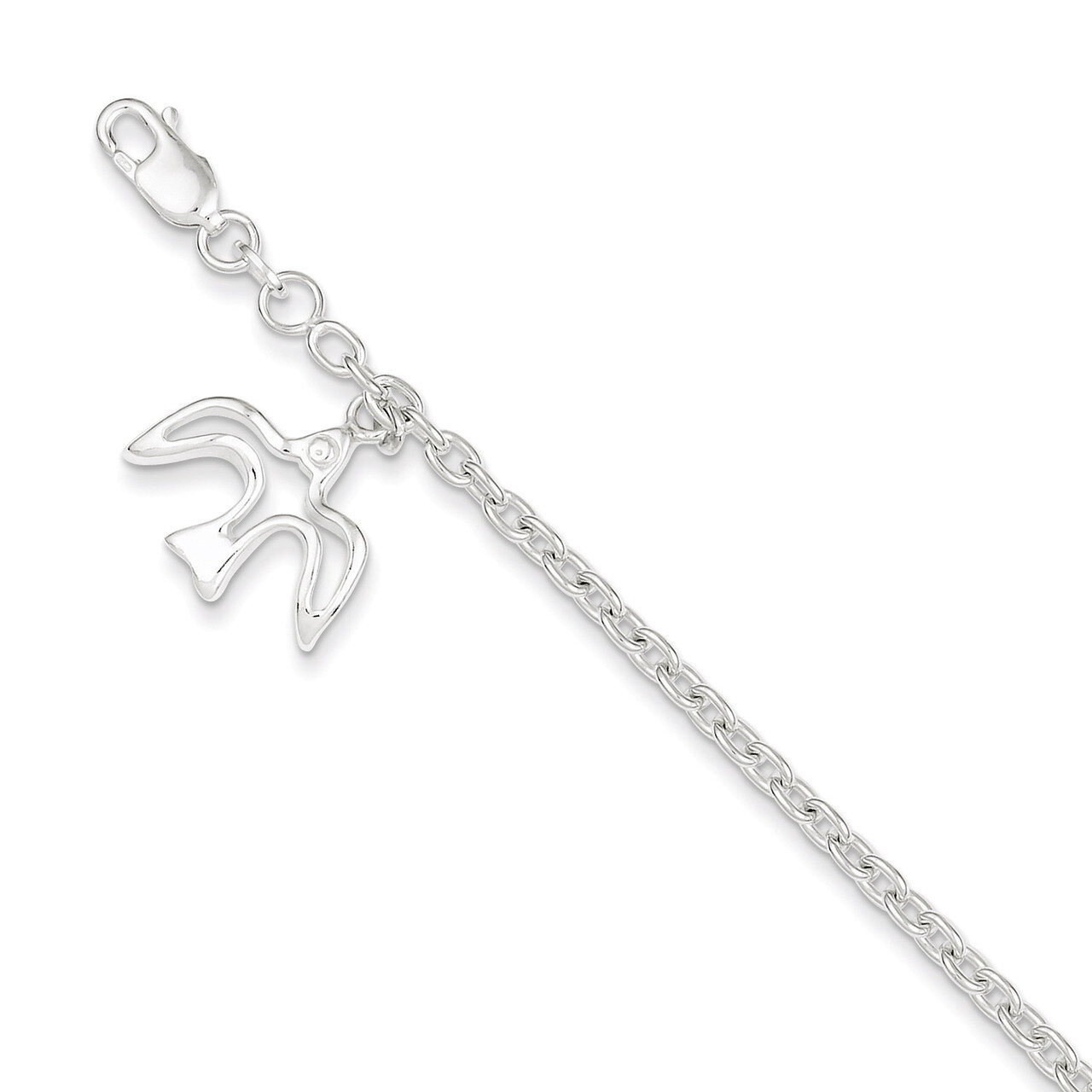Dove Charm Bracelet Sterling Silver QG1552-7, MPN: QG1552-7, 883957947761