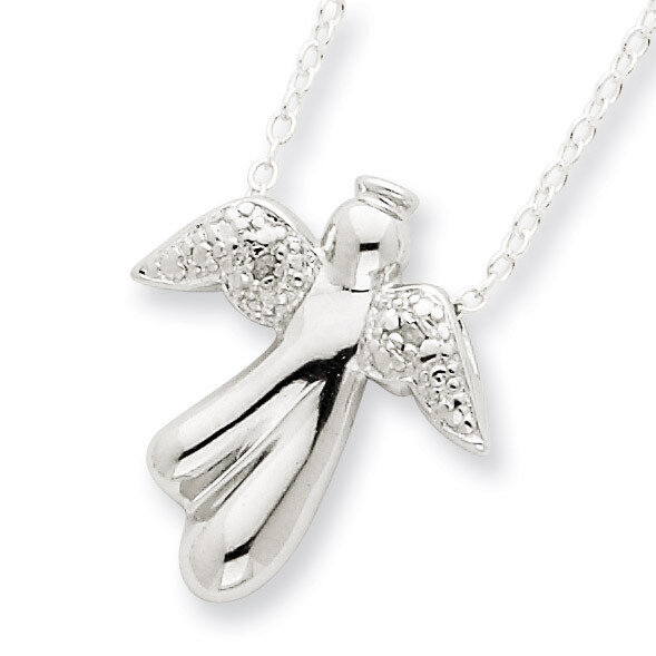 Diamond Angel Necklace Sterling Silver QG2054-18, MPN: QG2054-18, 883957279565