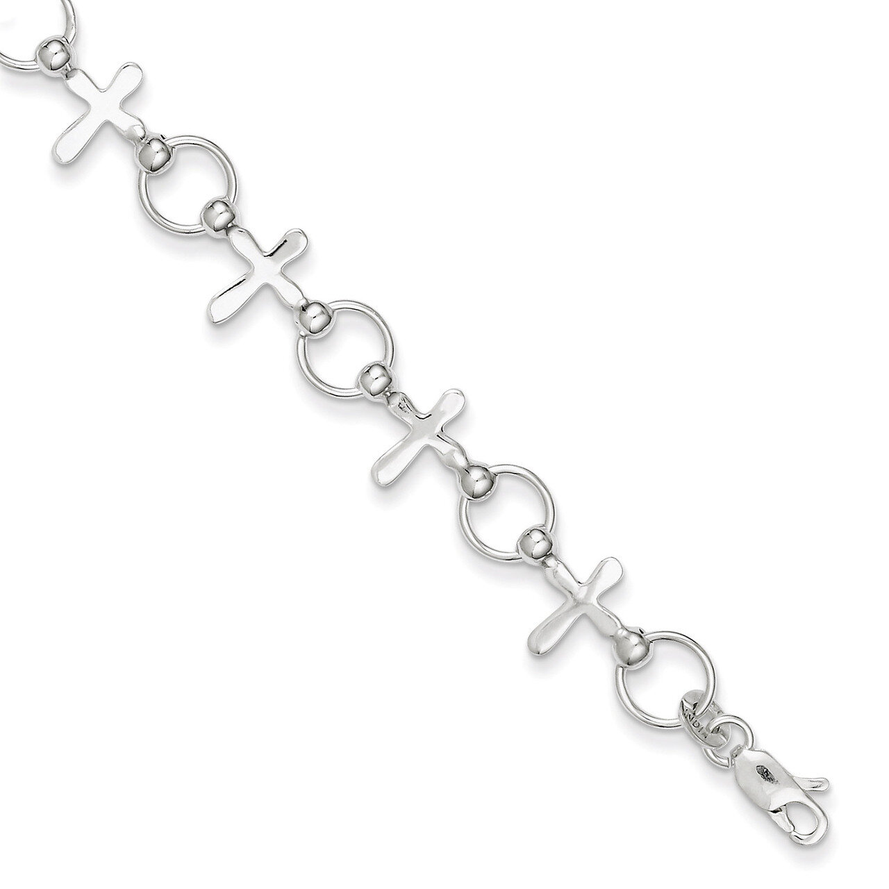 Cross Bracelet Sterling Silver QG2404-7.5