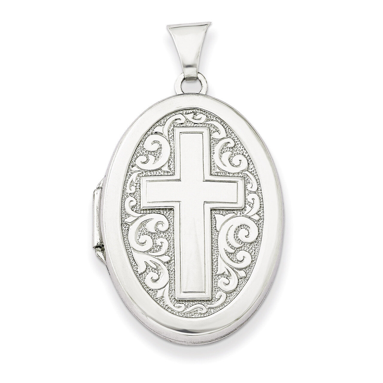 Oval Cross Locket Sterling Silver QLS217, MPN: QLS217, 886774116327