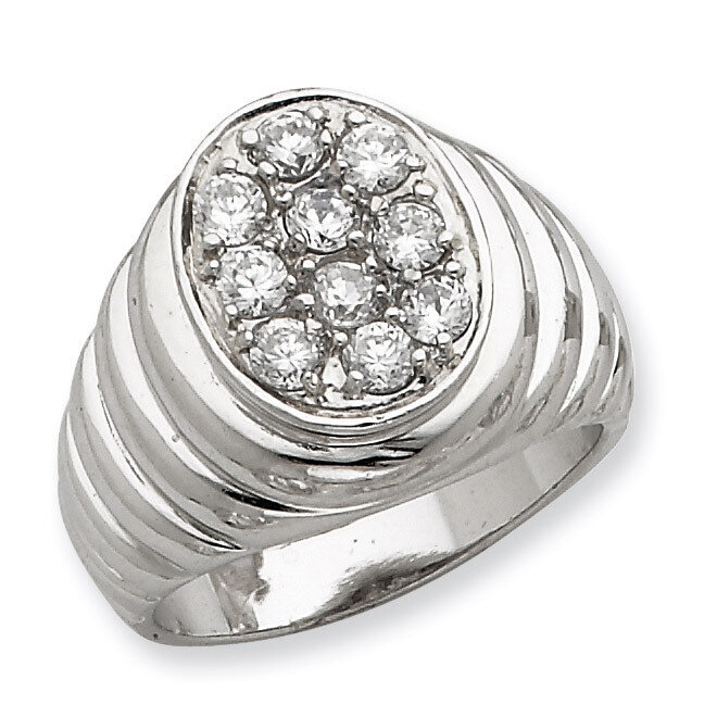 Men&#39;s Synthetic Diamond Ring Sterling Silver QR2438-10, MPN: QR2438-10, 883957249520