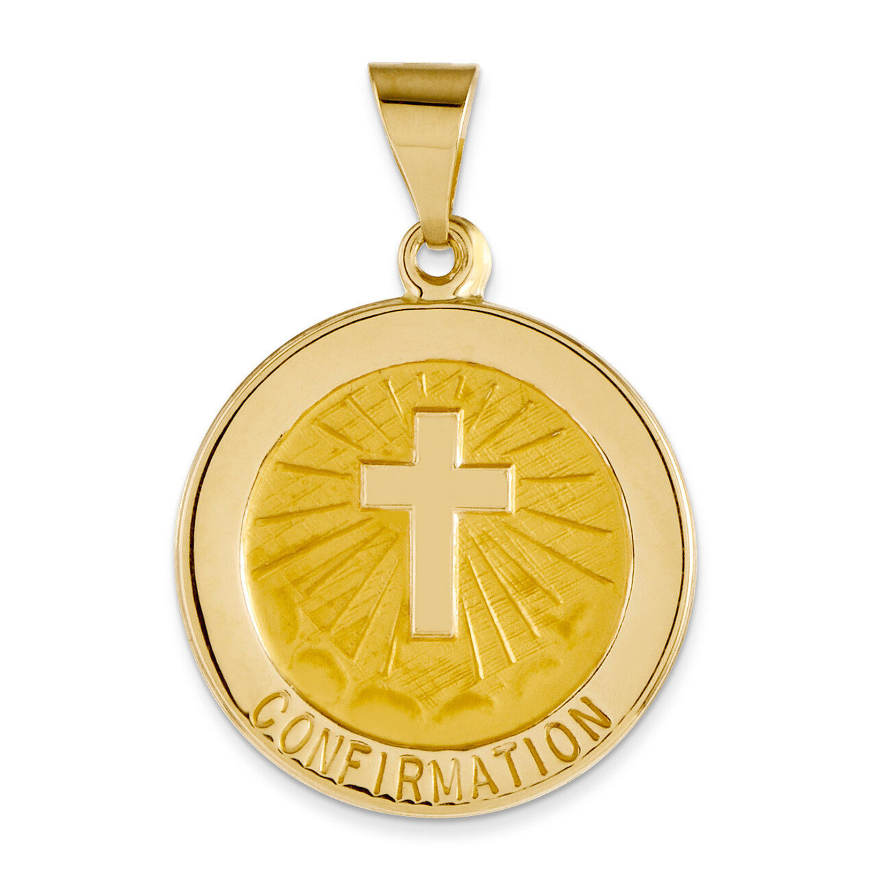 Confirmation Medal Round Pendant 14k Gold REL170
