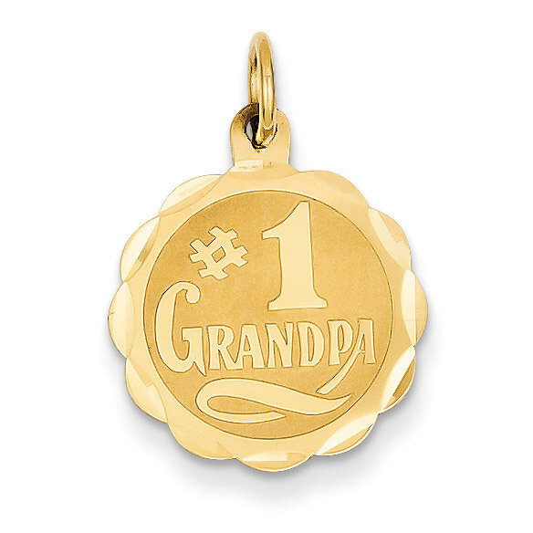 #1 Grandpa Disc Charm 14k Gold XAC613
