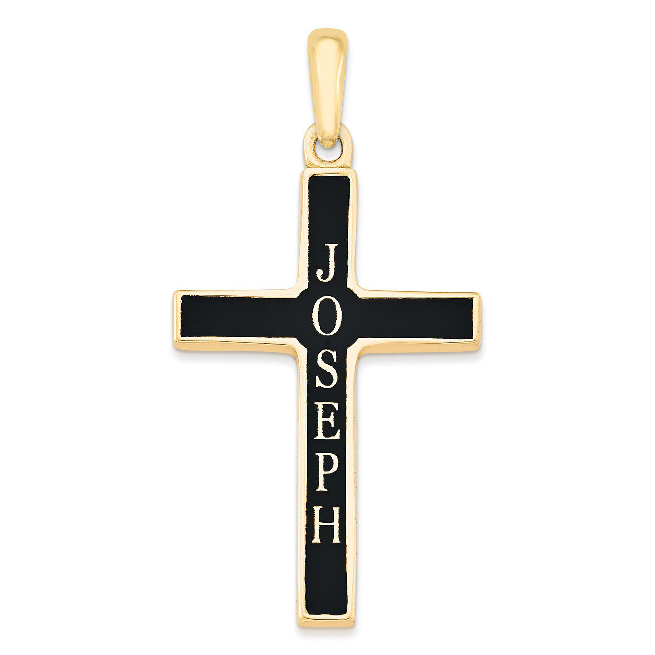 14k GoldY Casted High Polished with Antique Letters Name Cross Pendant 14k Gold XNA512Y