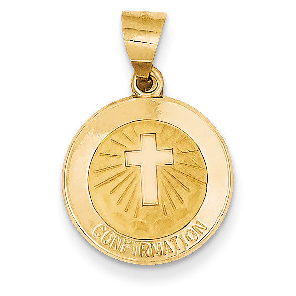 Satin Confirmation Medal Pendant 14k Gold Polished XR1393