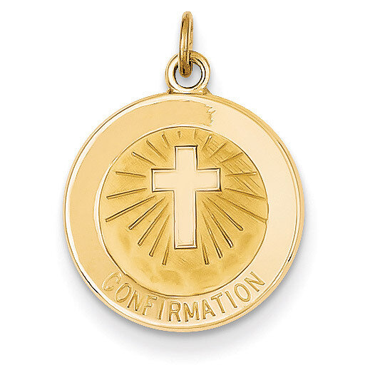 Confirmation Medal Charm 14k Gold XR358